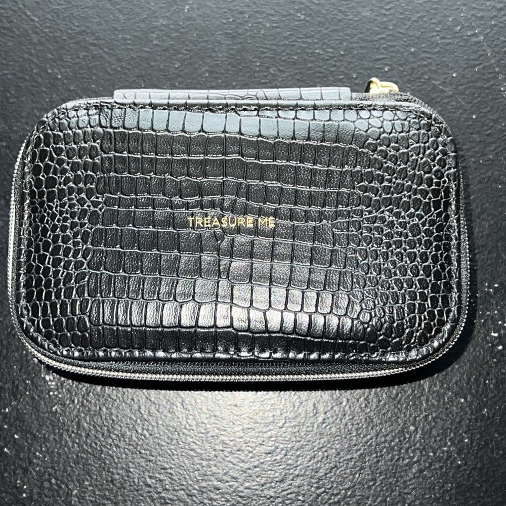 Estella Bartlett Mini Travel Black Jewelry Case Treasure Me Zip Around Organizer - Picture 4 of 8